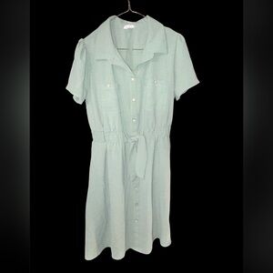 Naïf Sage Green Button-Down Shirt Dress - Size Large - Boho Chic